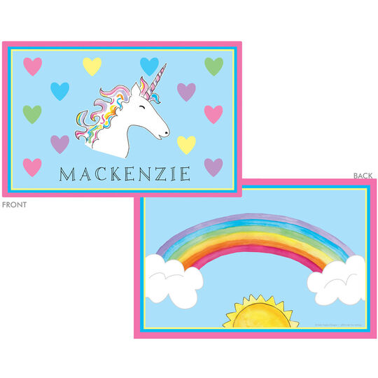 Unicorn Over the Rainbow Laminated Placemat